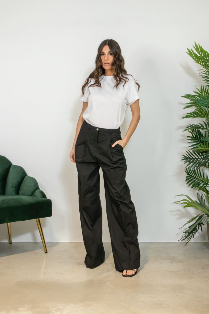 Pantalone Con Bottone Turchese