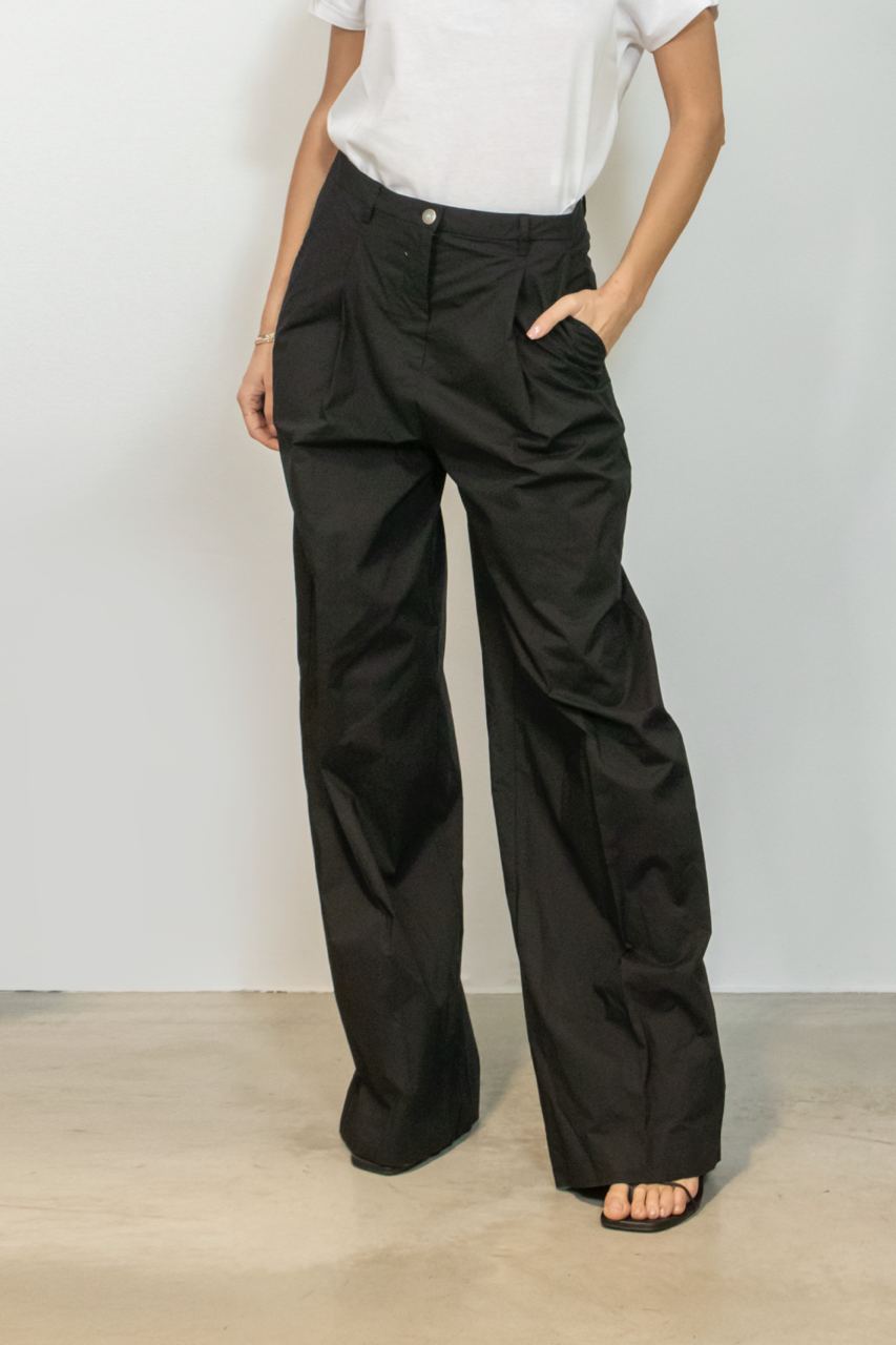 Pantalone Con Bottone Turchese