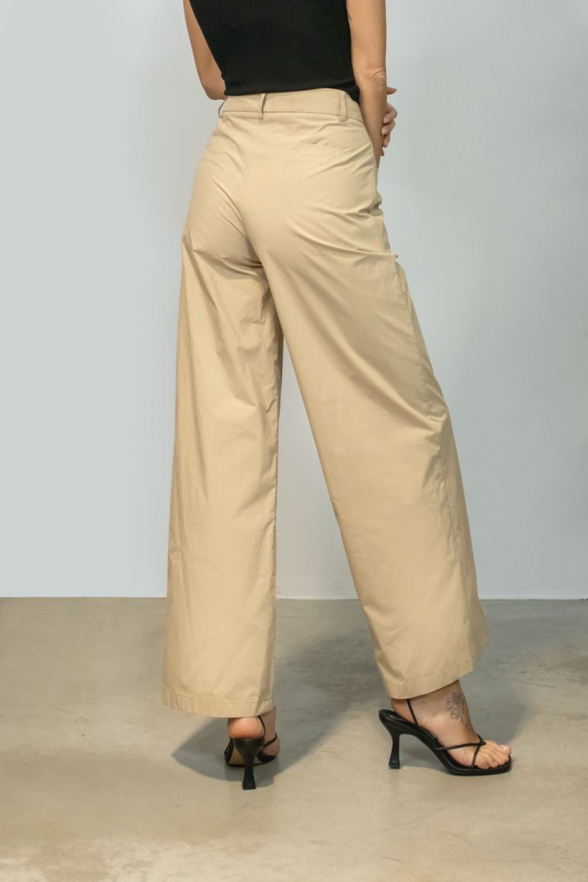 Pantaloni Slouchy In Popeline