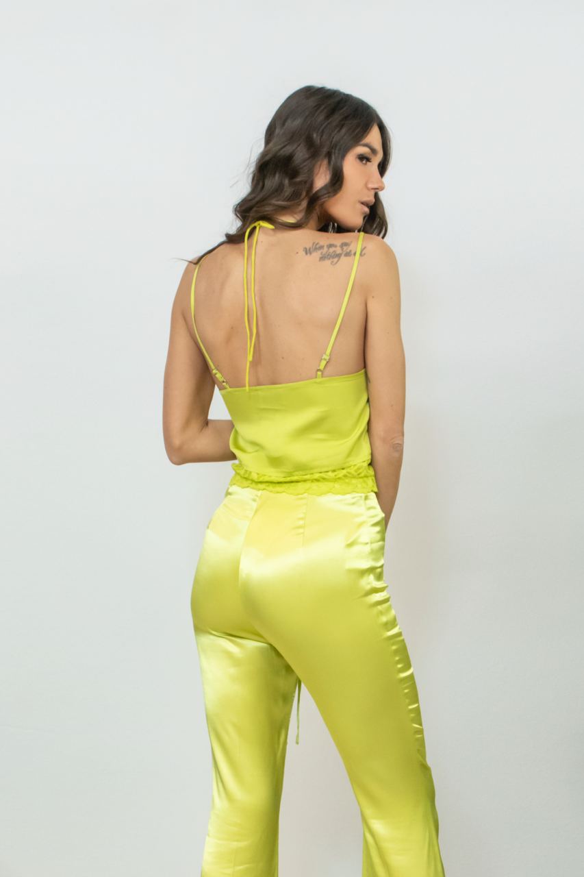 Top Con Inserto Pizzo E Ganci