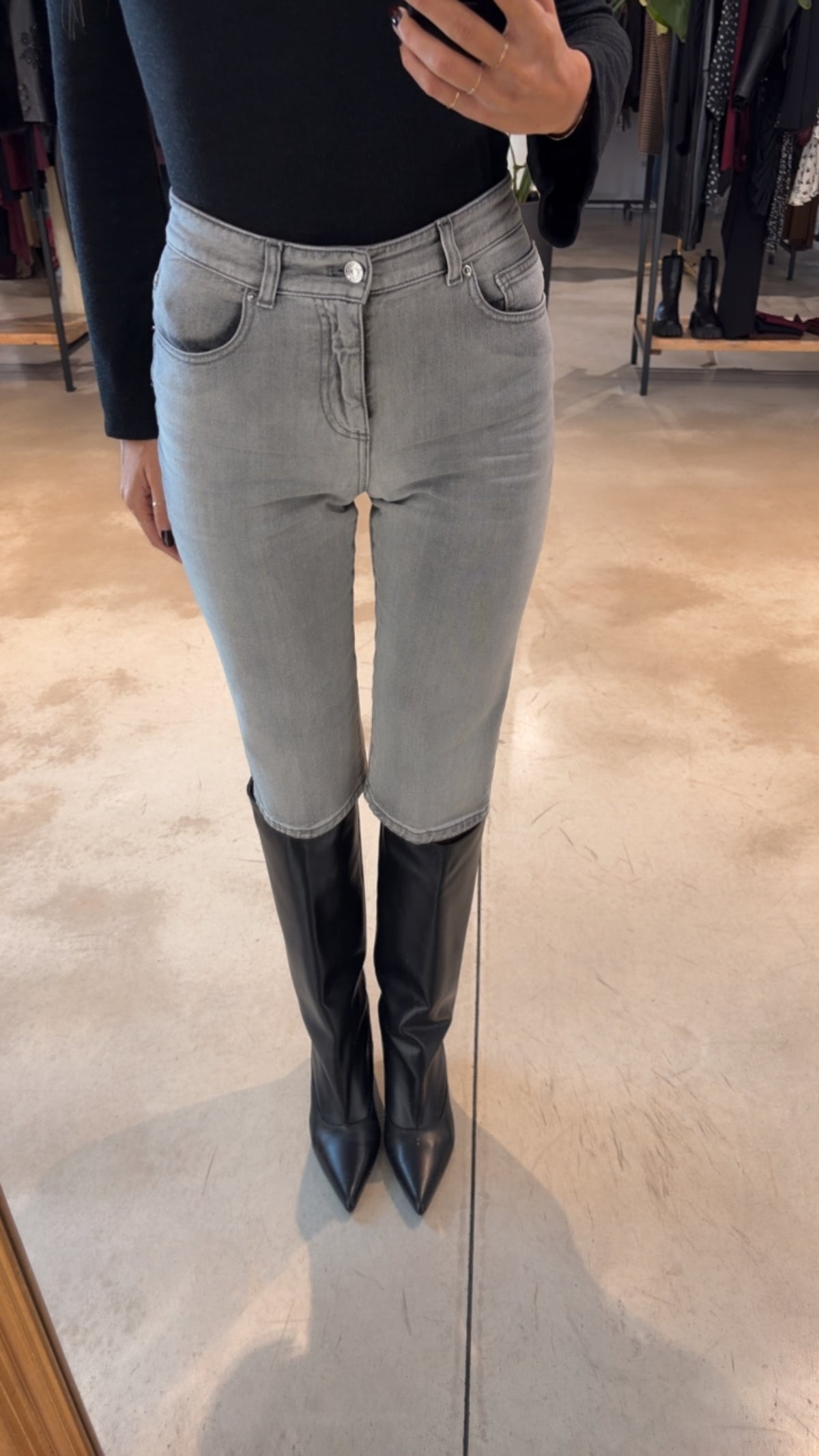 Pinocchietto In Denim Grigio