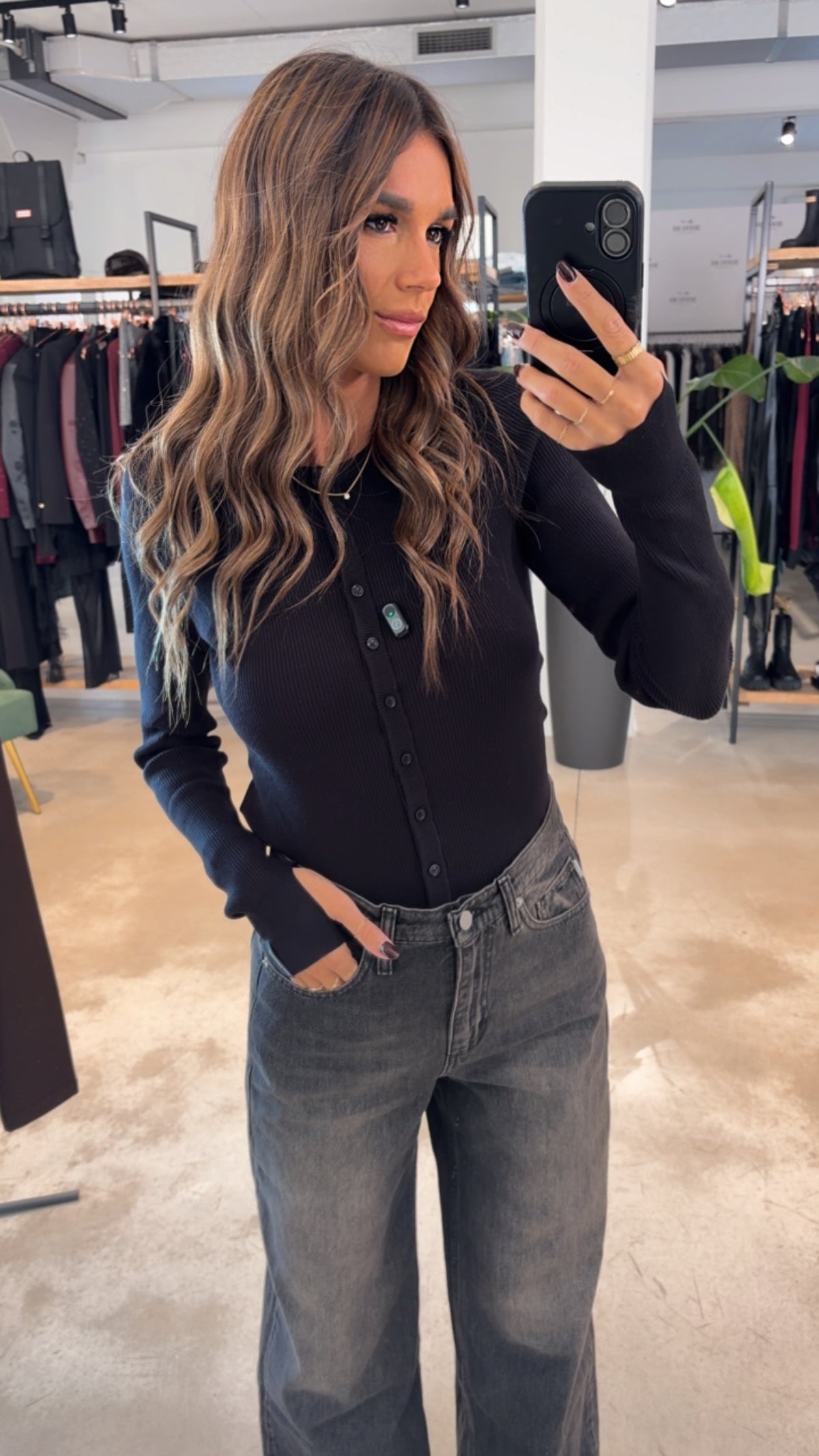 Jeans Wide Leg Grigio