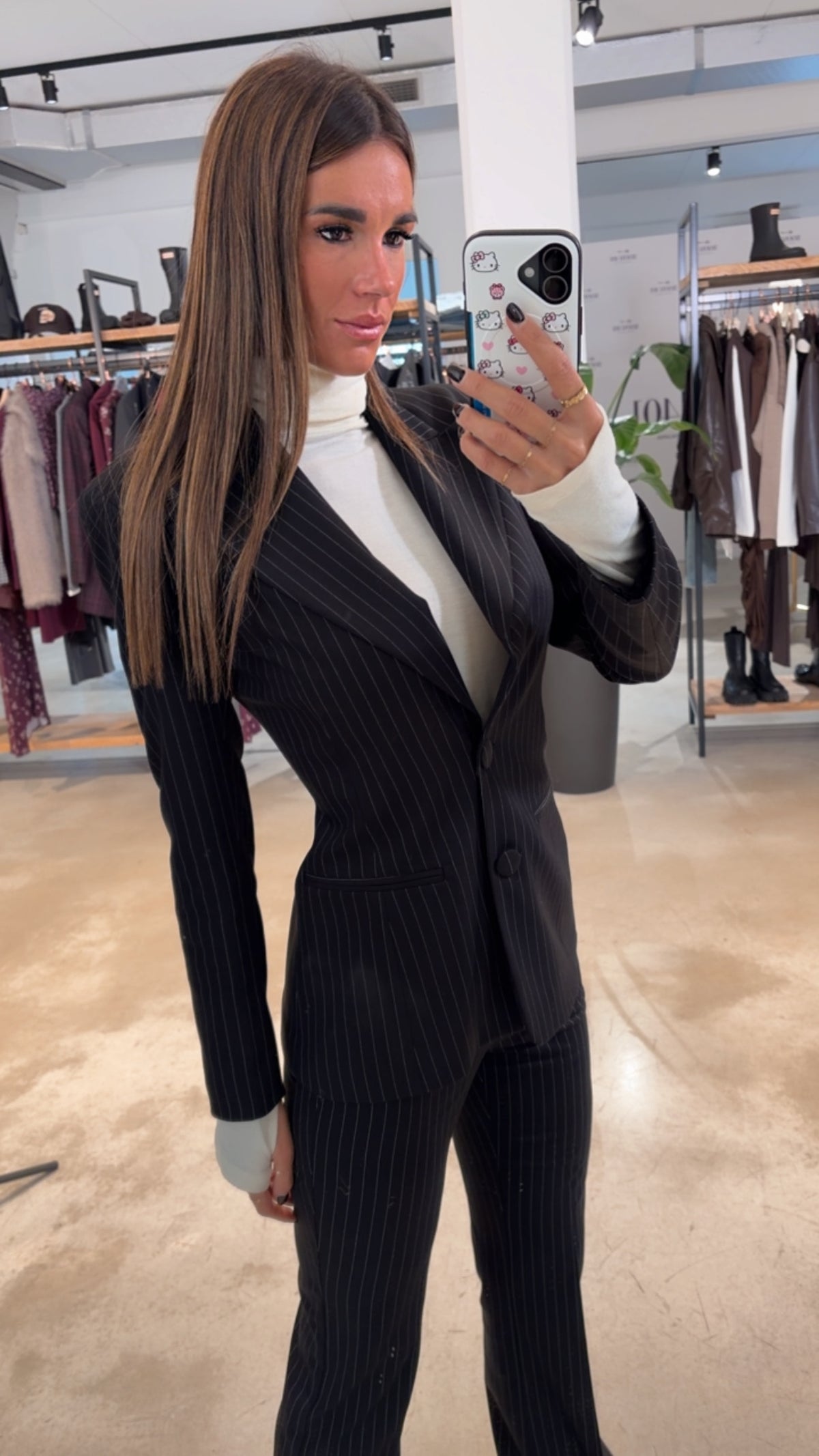 Mono raye blazer nero gessato