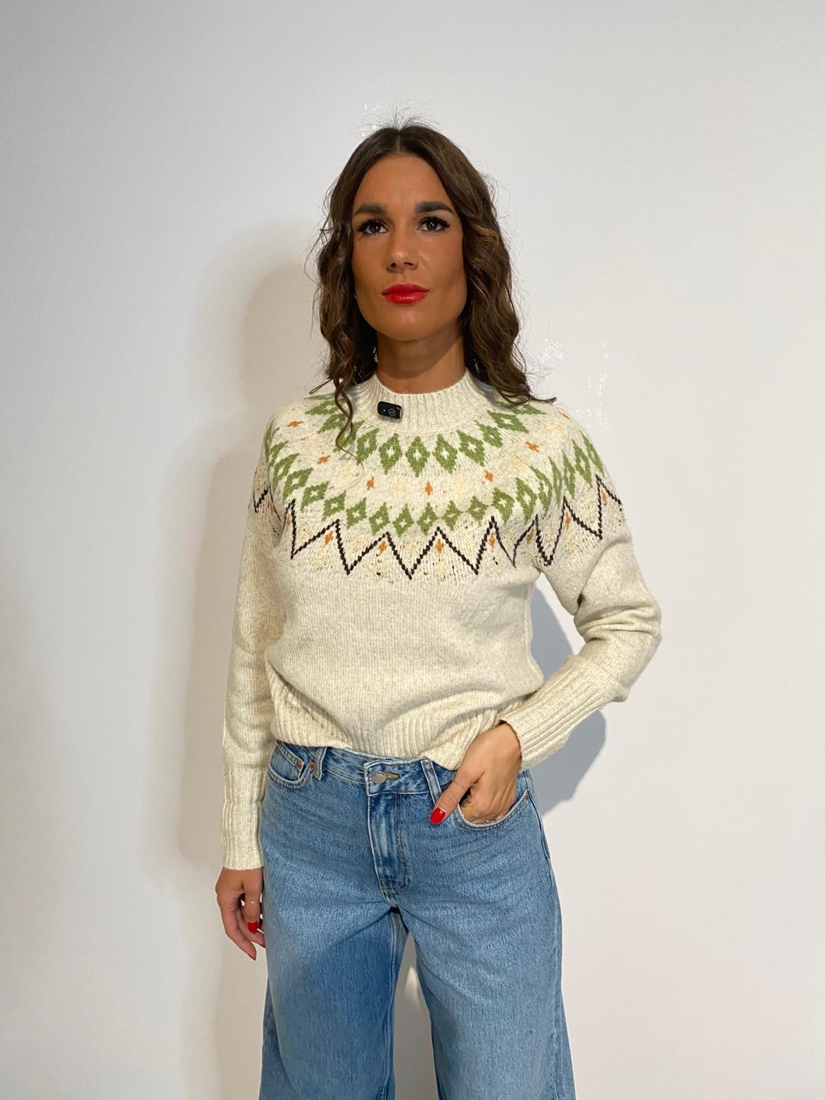 Dssutton Grs Fair Isle Knit Pullover