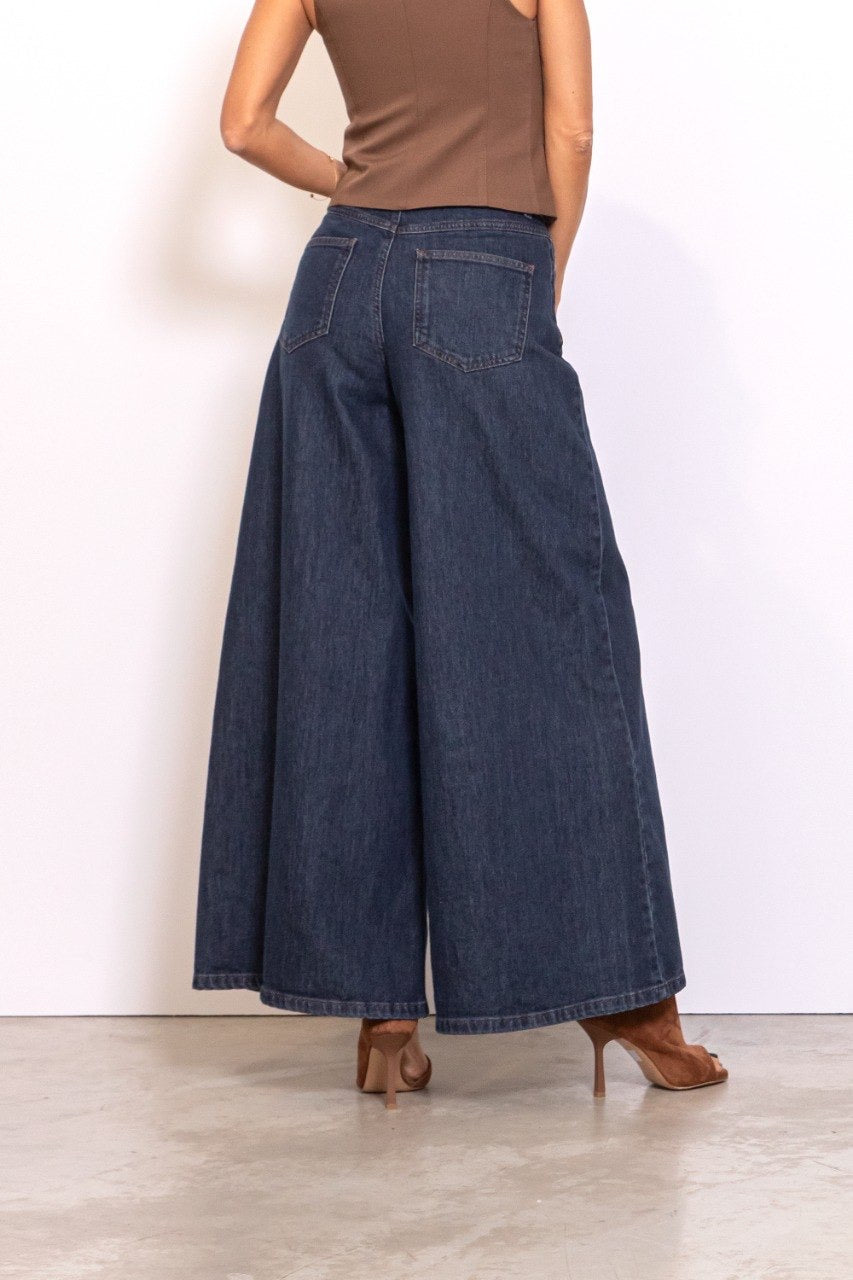 Nuvenice - Hr Extra Wide Jeans - Dark Denim Blue