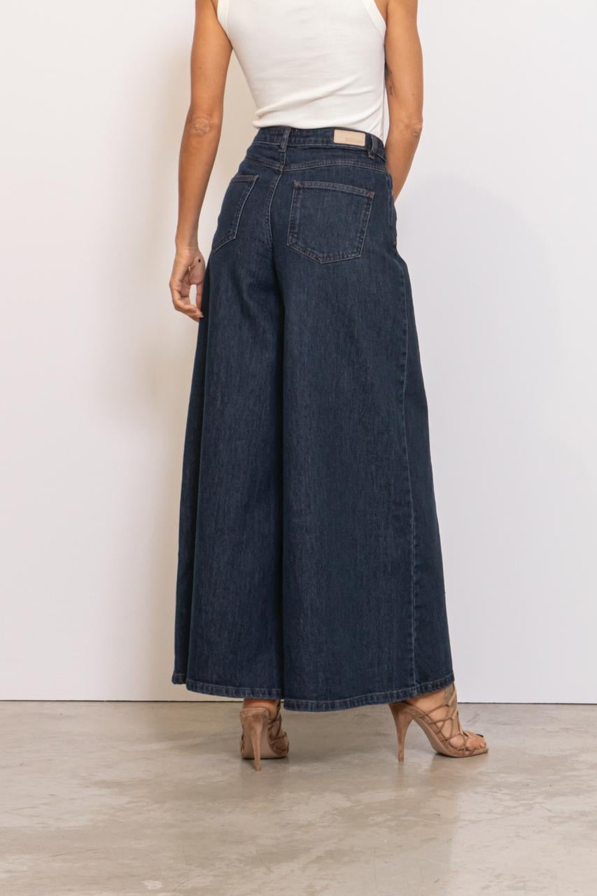 Nuvenice - Hr Extra Wide Jeans - Dark Denim Blue