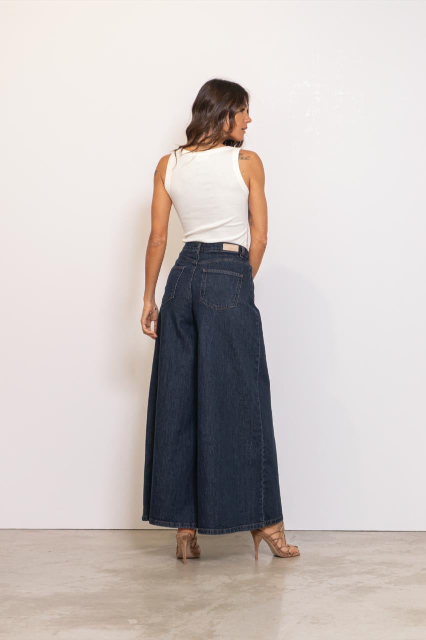 Nuvenice - Hr Extra Wide Jeans - Dark Denim Blue