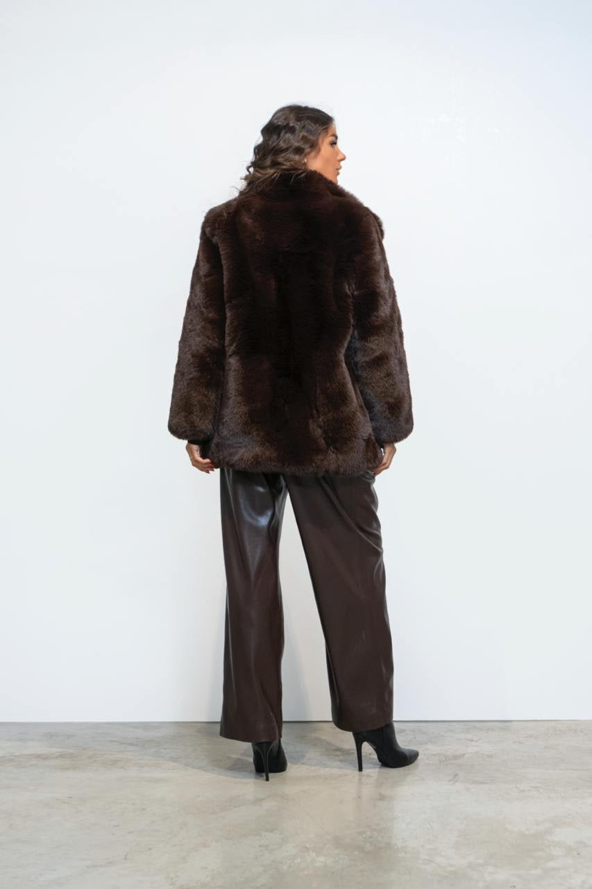 Pantalone In Ecopelle Con Pinces Moro