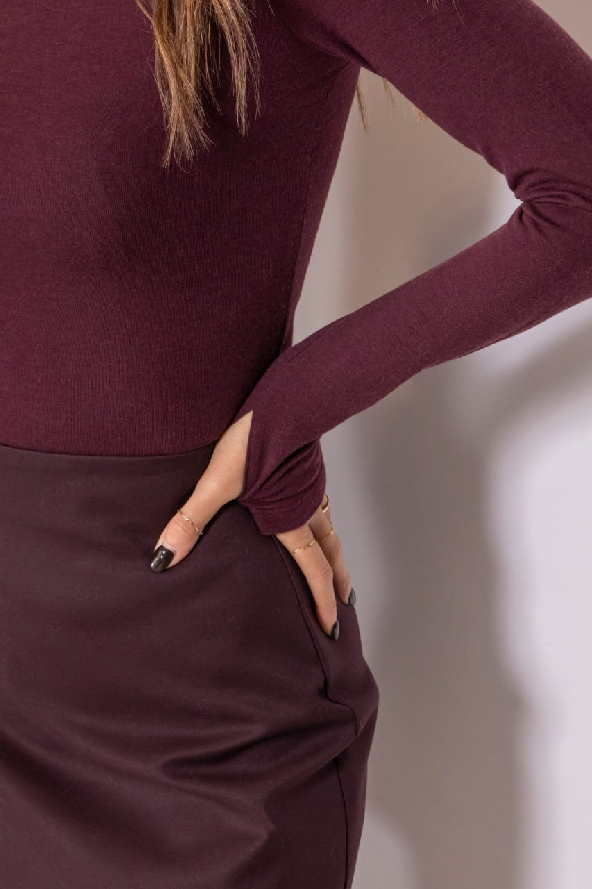Maglia girocollo liscia