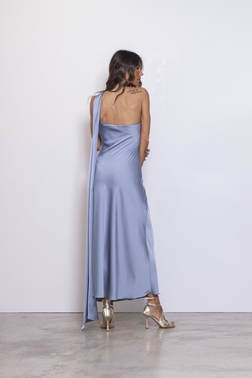 Preordine Abito Lungo Monospalla Satin