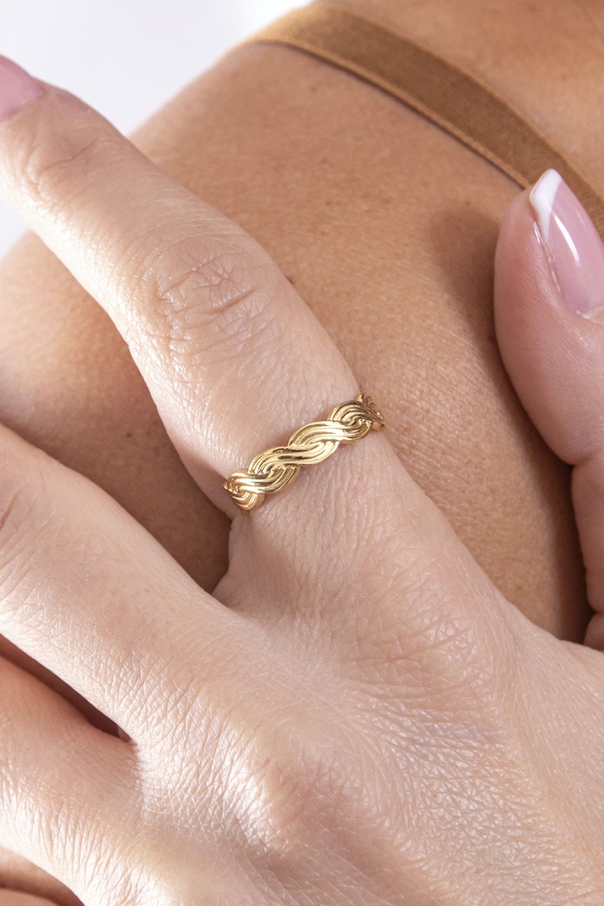 Anello Regolabile Tripla Onda Intrecciata