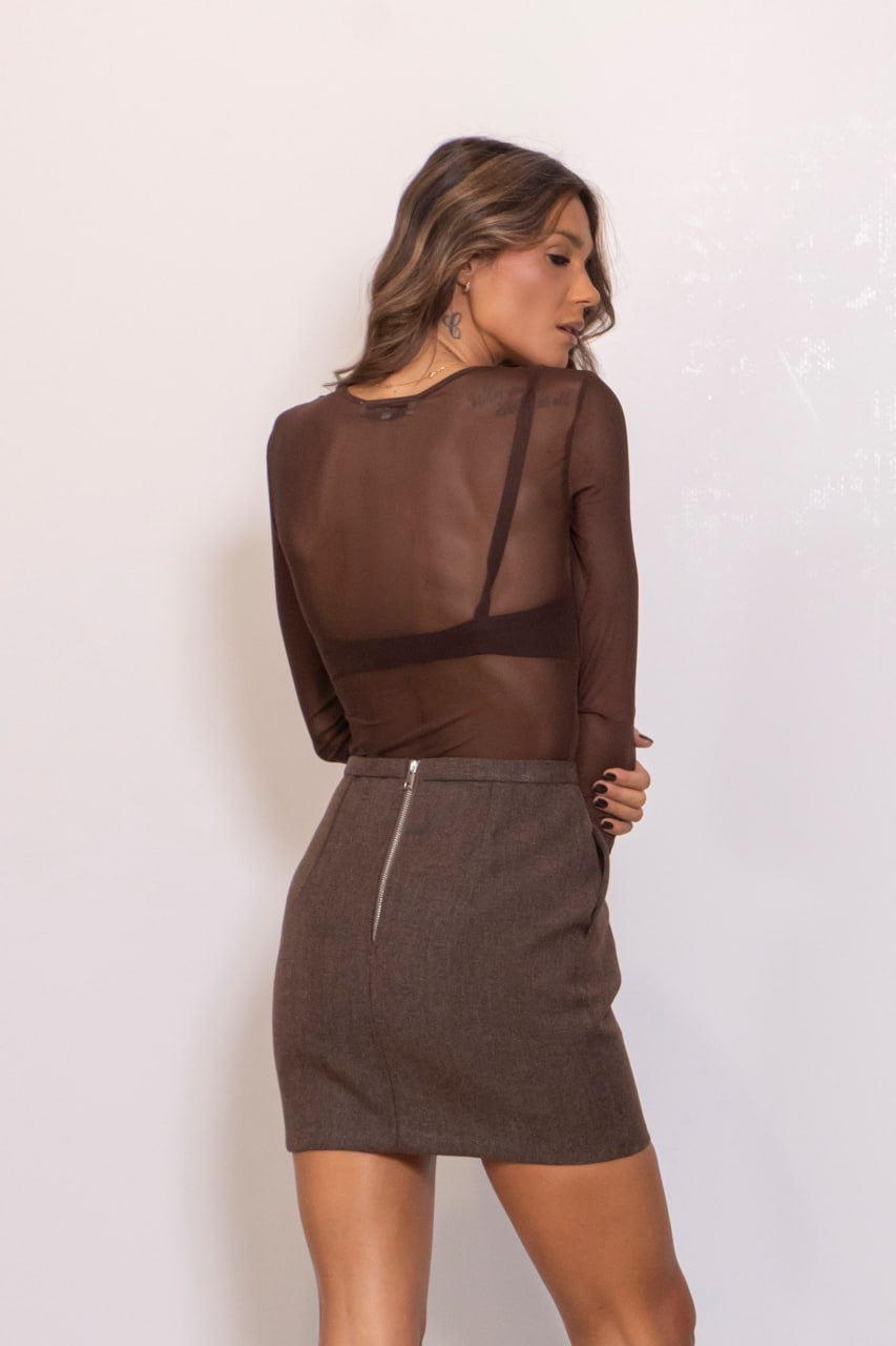 Dajana Long Sleeve Top Brown