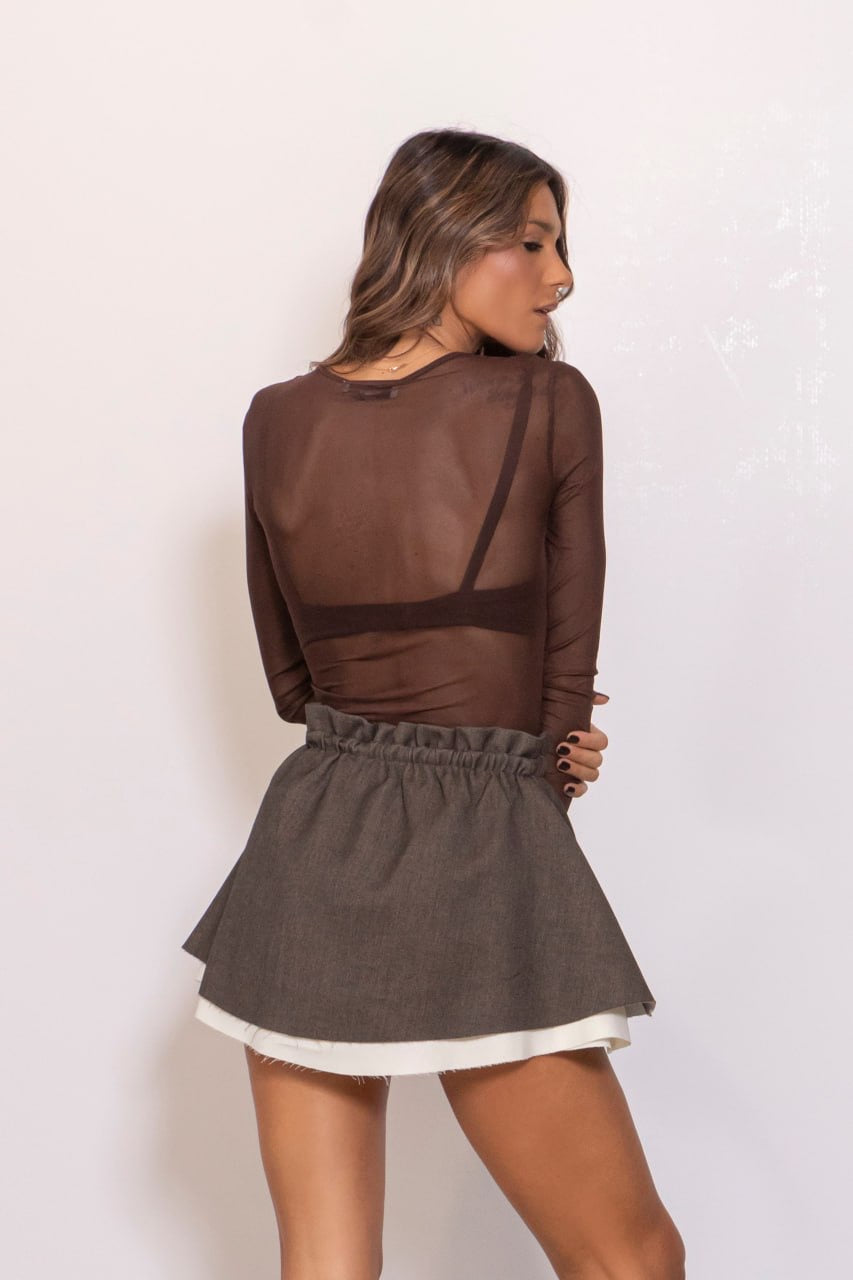 Dajana Long Sleeve Top Brown
