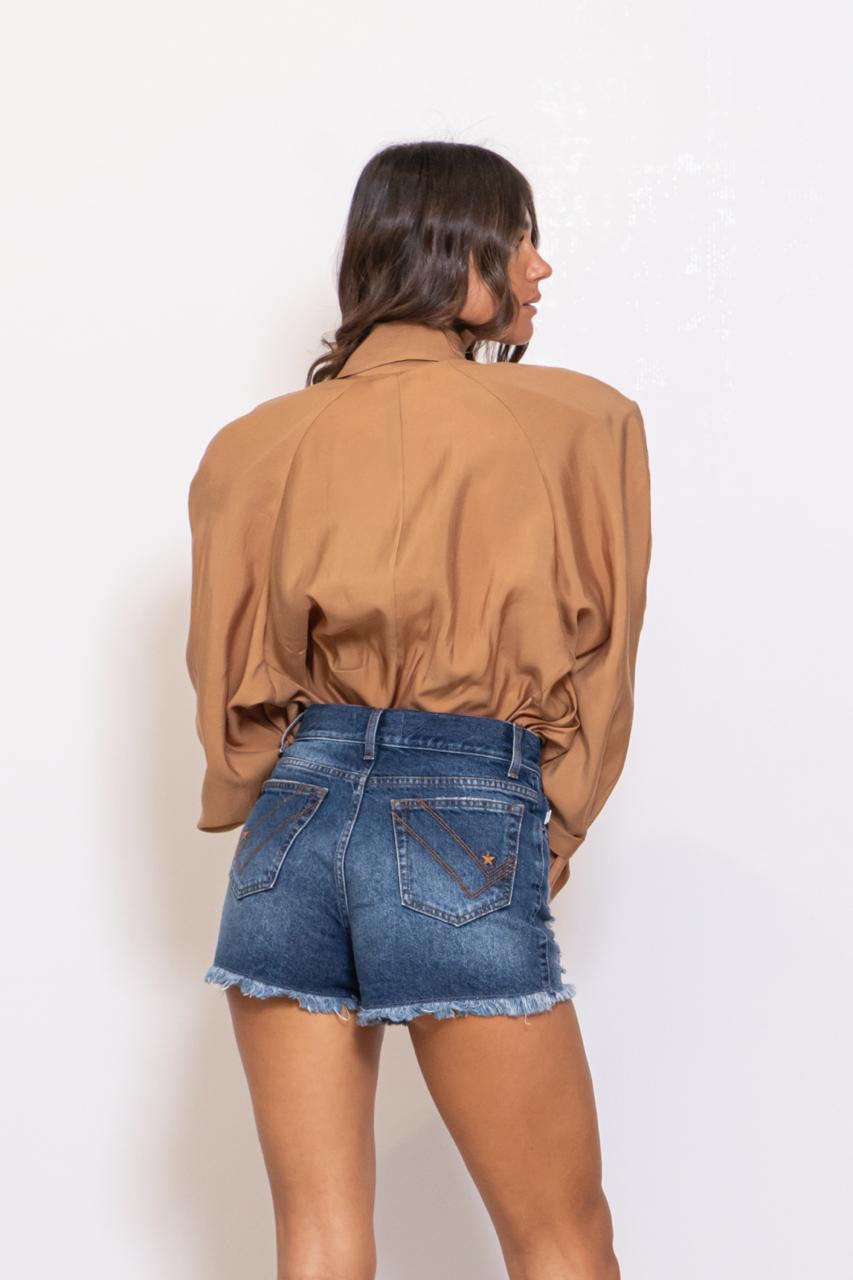 Camicia Con Tasche Applicate E Spalline Imbottite
