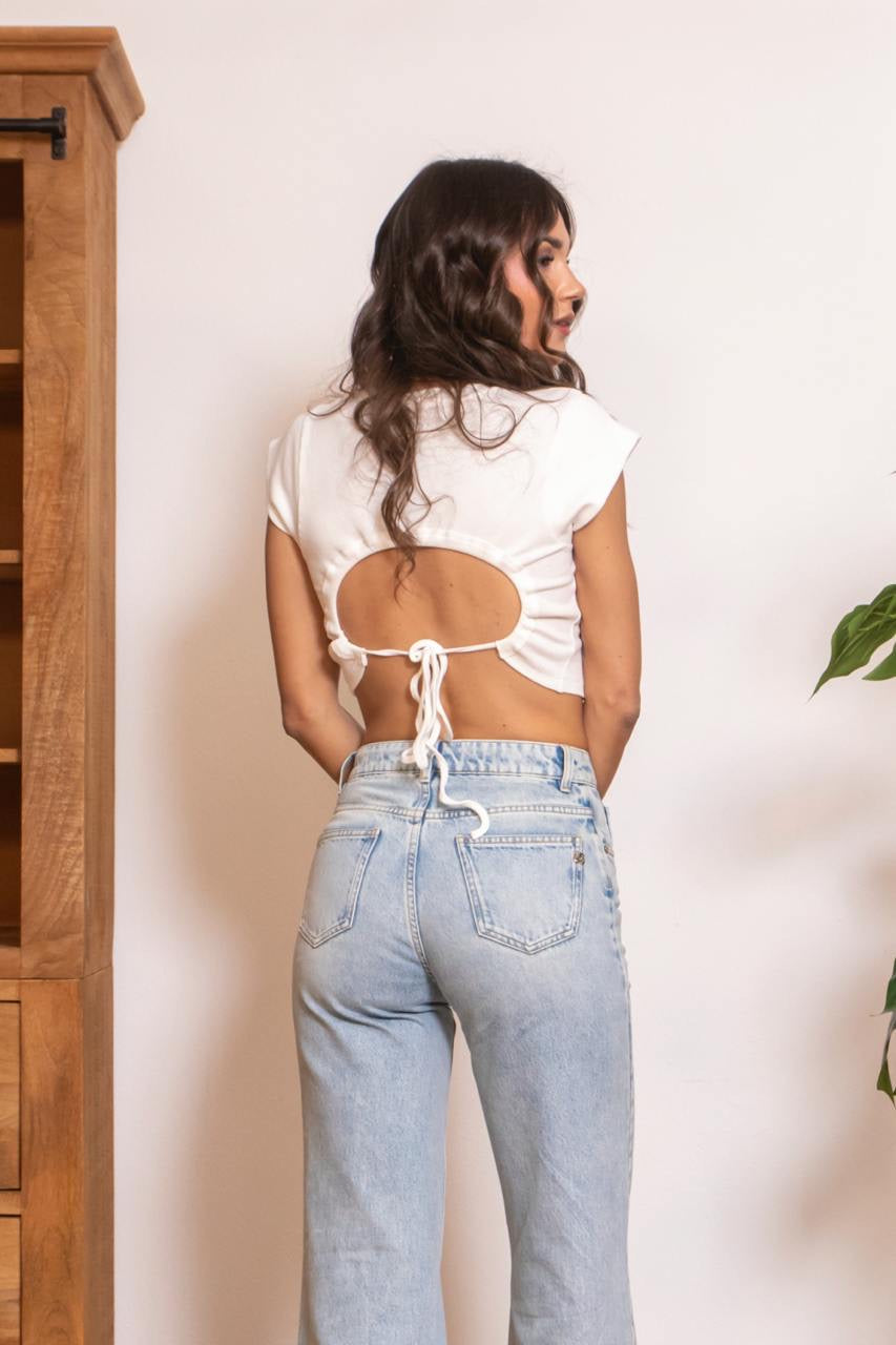 T-shirt Crop Oblò Retro