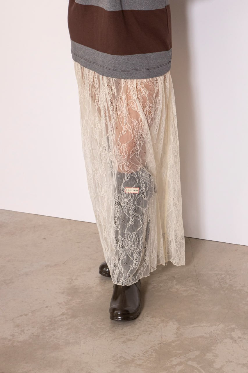 Abito Felpa Con Pizzo Sotto