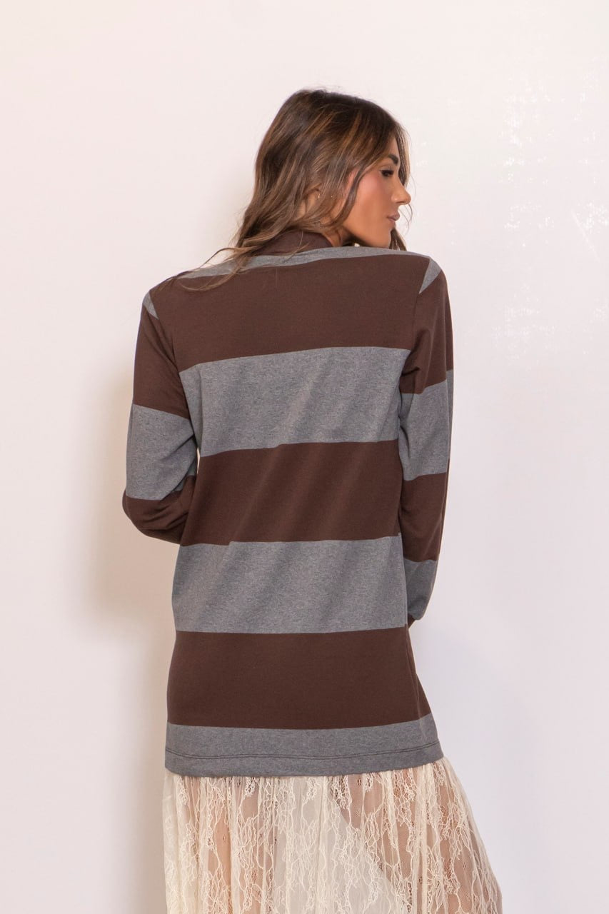 Abito Felpa Con Pizzo Sotto