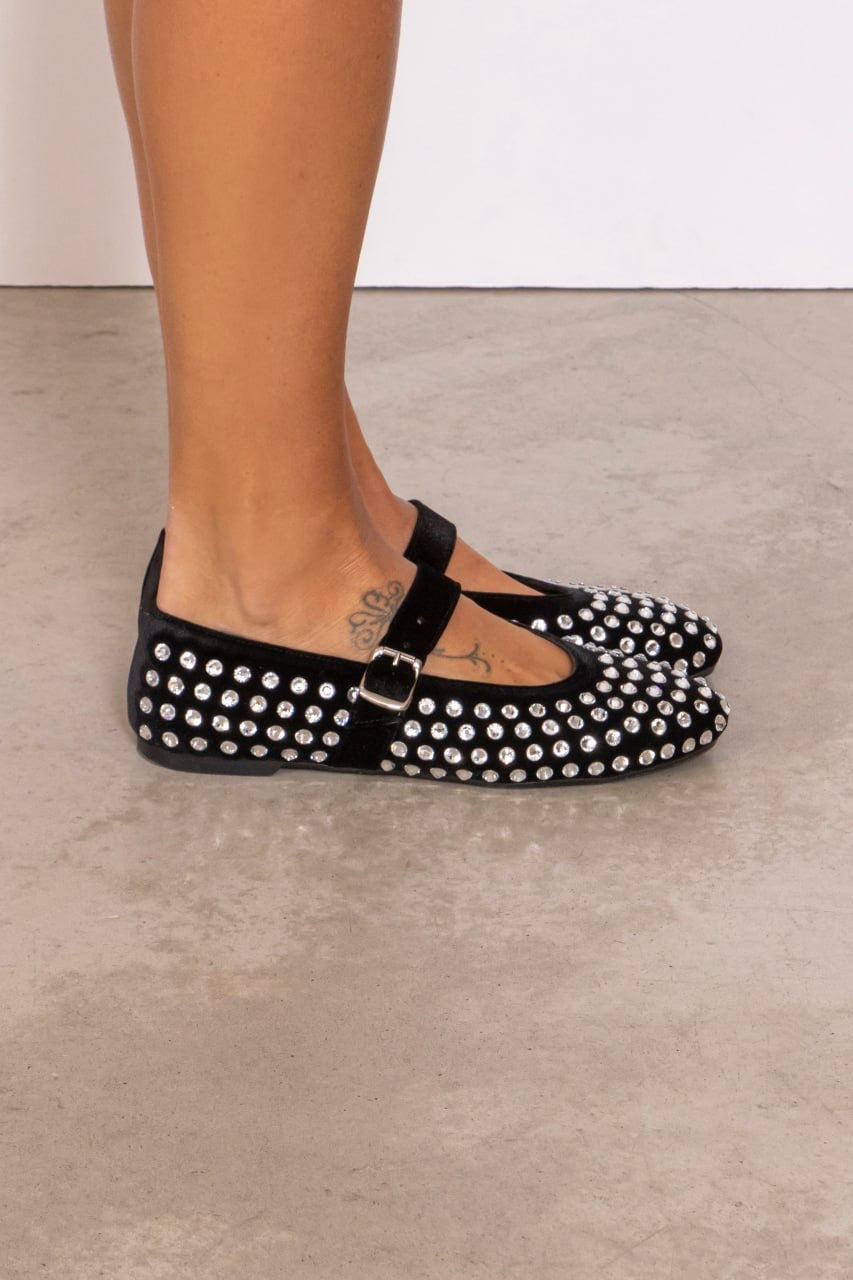 Ballerine In Velluto Con Swarosky