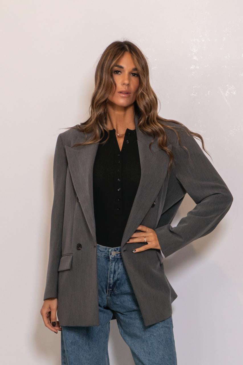 Blazer Over Doppiopetto Grigio