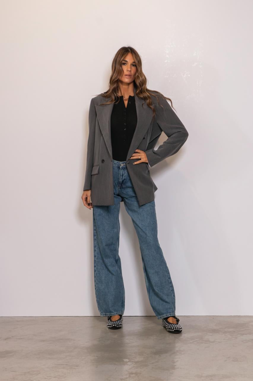 Blazer Over Doppiopetto Grigio