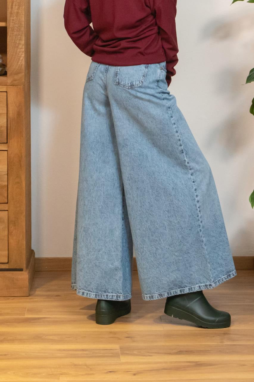Jeans Palazzo Lavaggio Chiaro