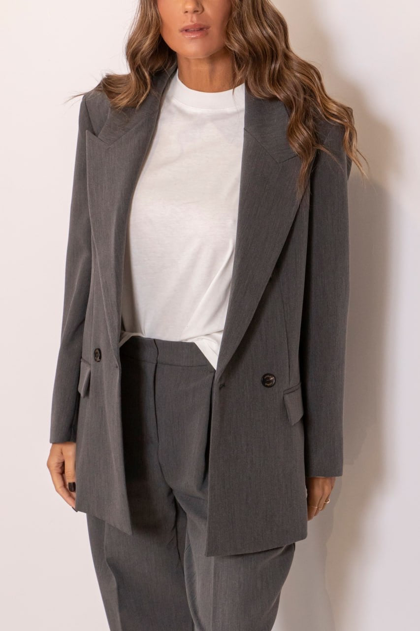 Blazer Over Doppiopetto Grigio
