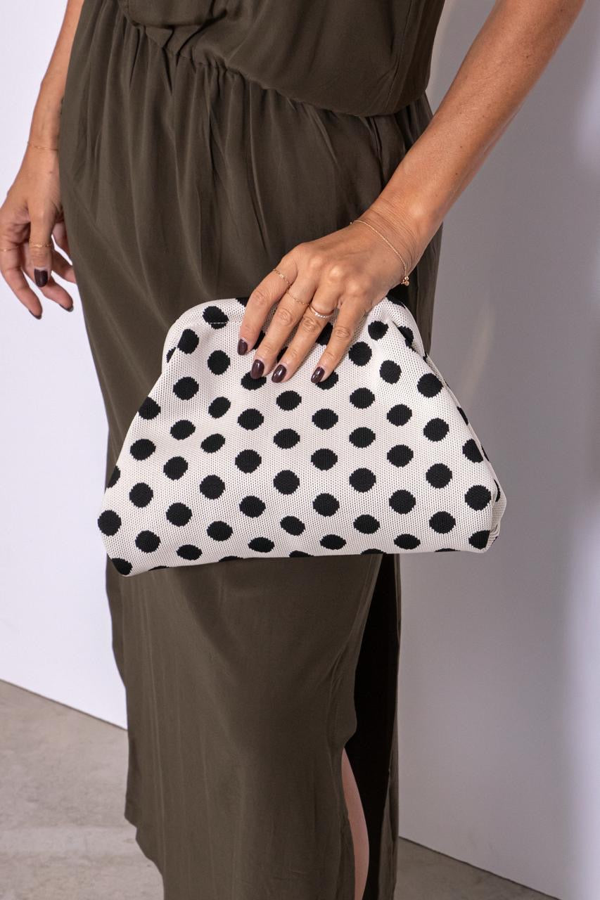 City Girl Pouch A Pois Bianco/nero