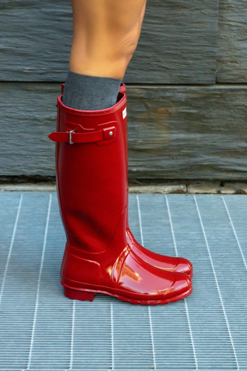 Original Tall Gloss Boots Military Red