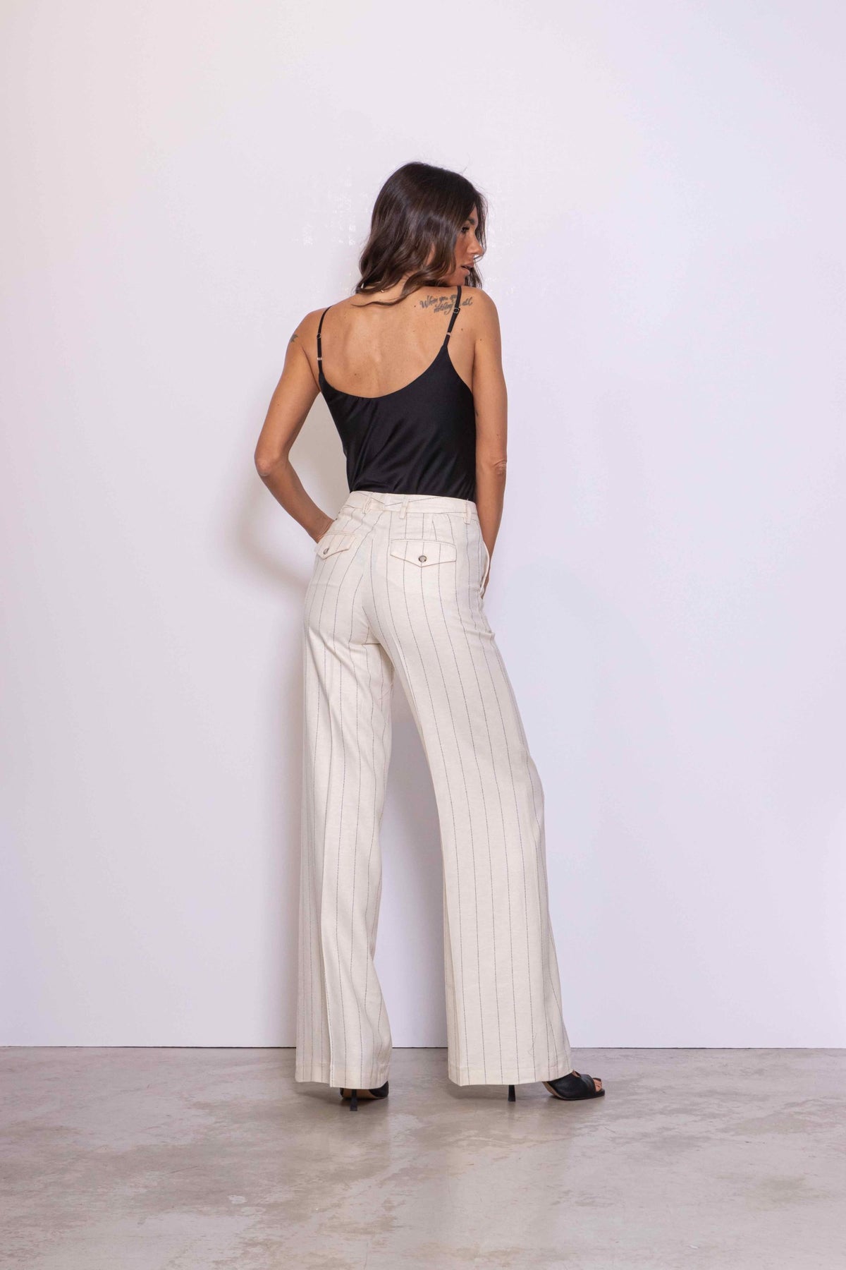 Pantalone In Misto Lino Gessato