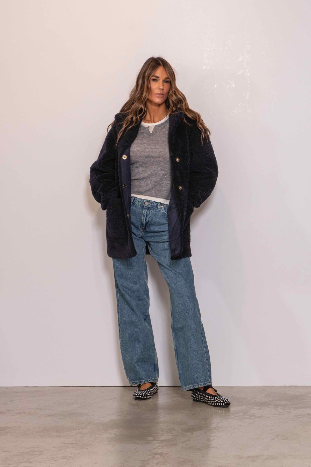 Alda Reversible Faux Fur Jacket Blu