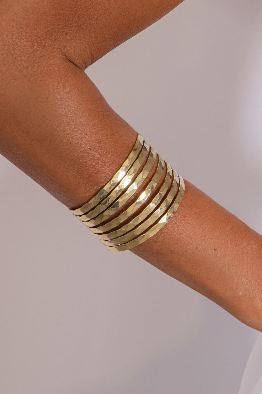 Braccialetto Cuff Rigido Effetto Multiplo Sfacettato
