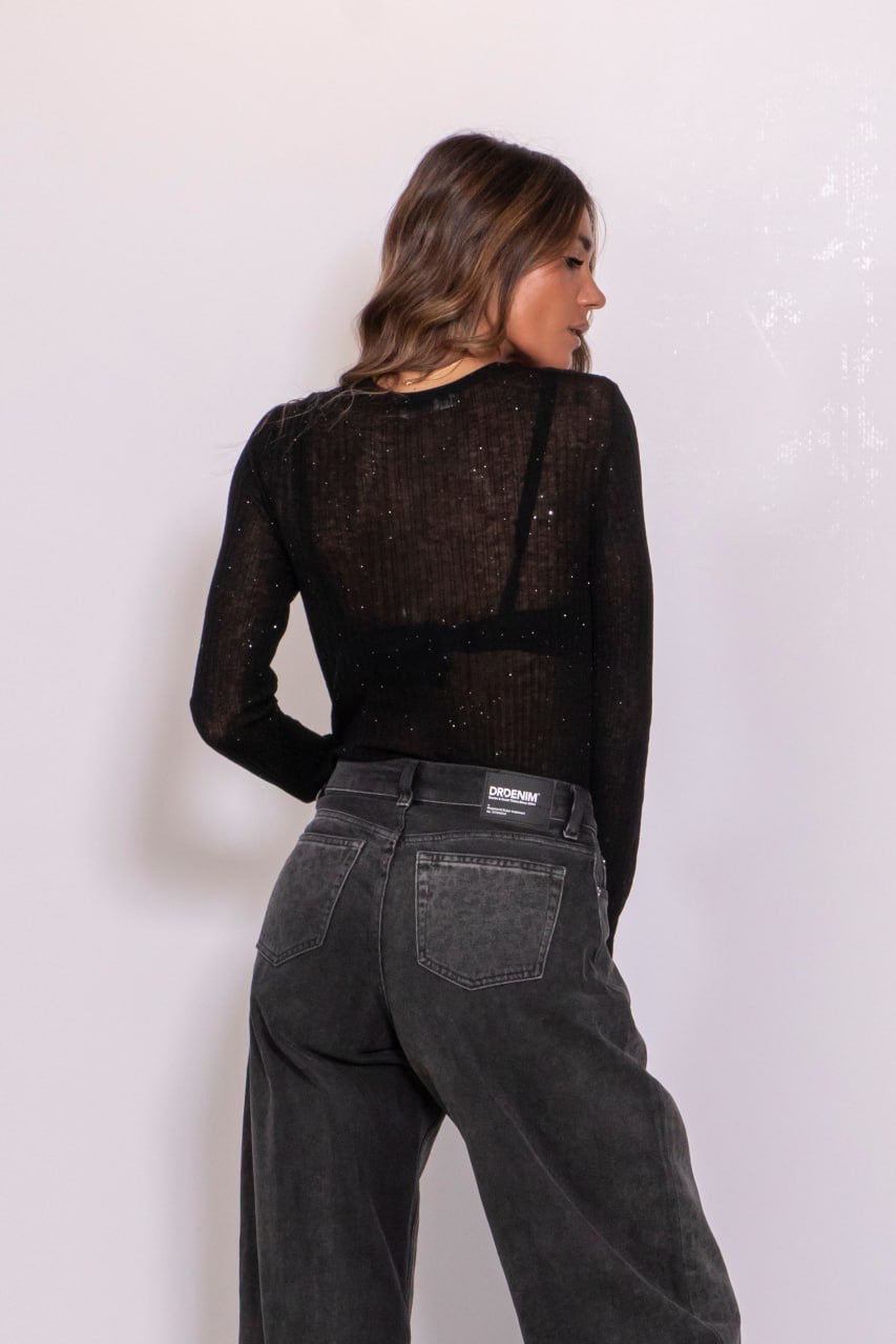 Nanci mid barrel black leopard