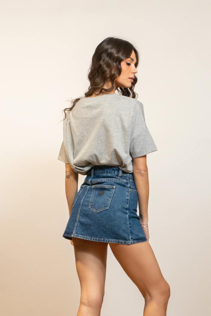 T-shirt Scollo V A Maniche Corte