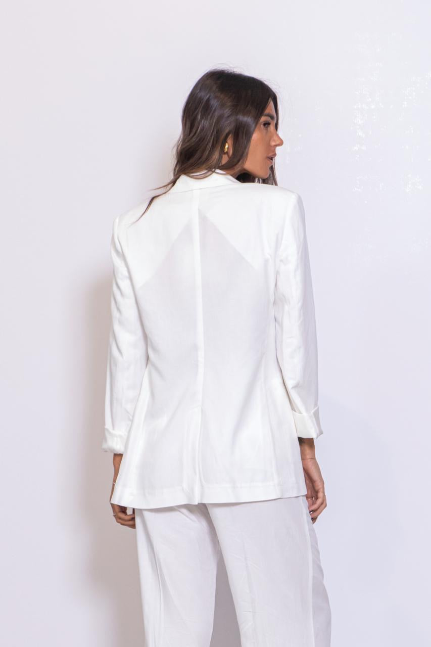 Preordine Pantalone Con Stiratura Verticale In Misto Lino