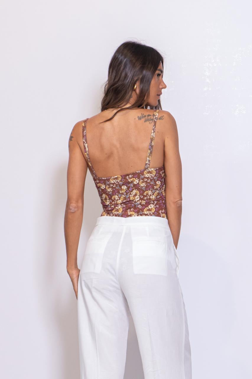 Preordine Pantalone Con Stiratura Verticale In Misto Lino