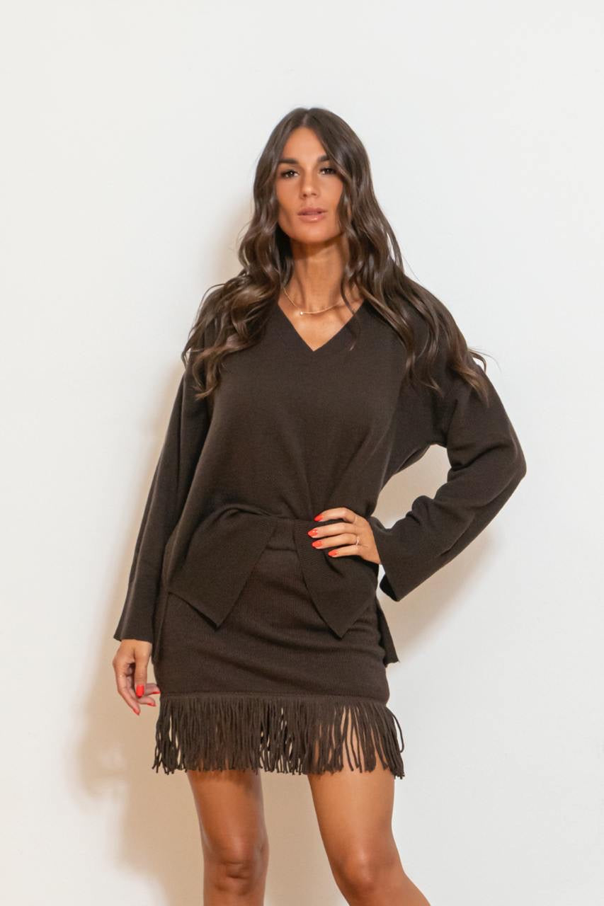 Maglione Scollo A V Con Dettagli Cut Out Moro