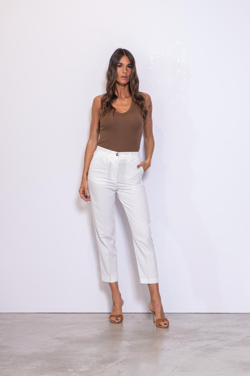 Preordine Pantalone A Sigaretta In Misto Lino