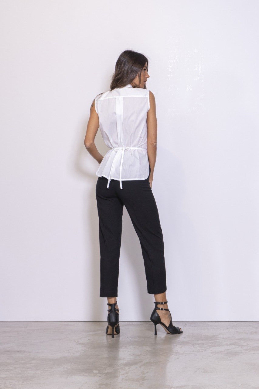 Preordine Pantalone A Sigaretta In Misto Lino