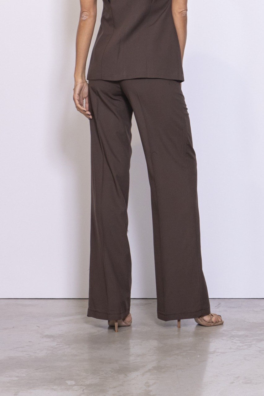 Preordine Pantalone Con Stiratura Verticale In Misto Lino