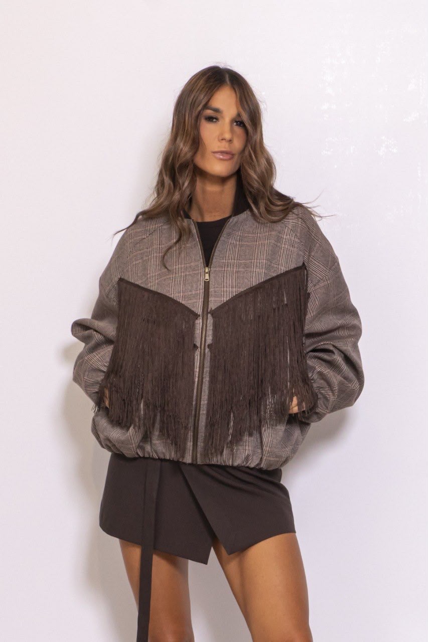 Bomber Check Con Frange