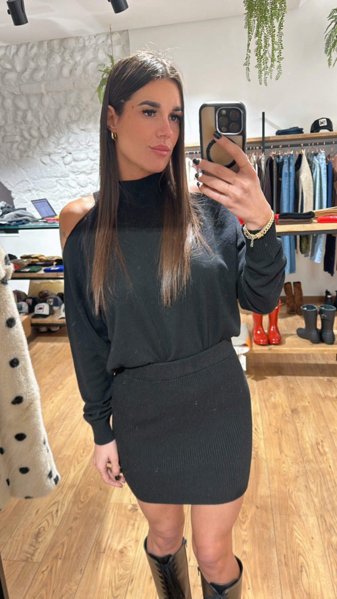Minigonna In Maglia A Costine