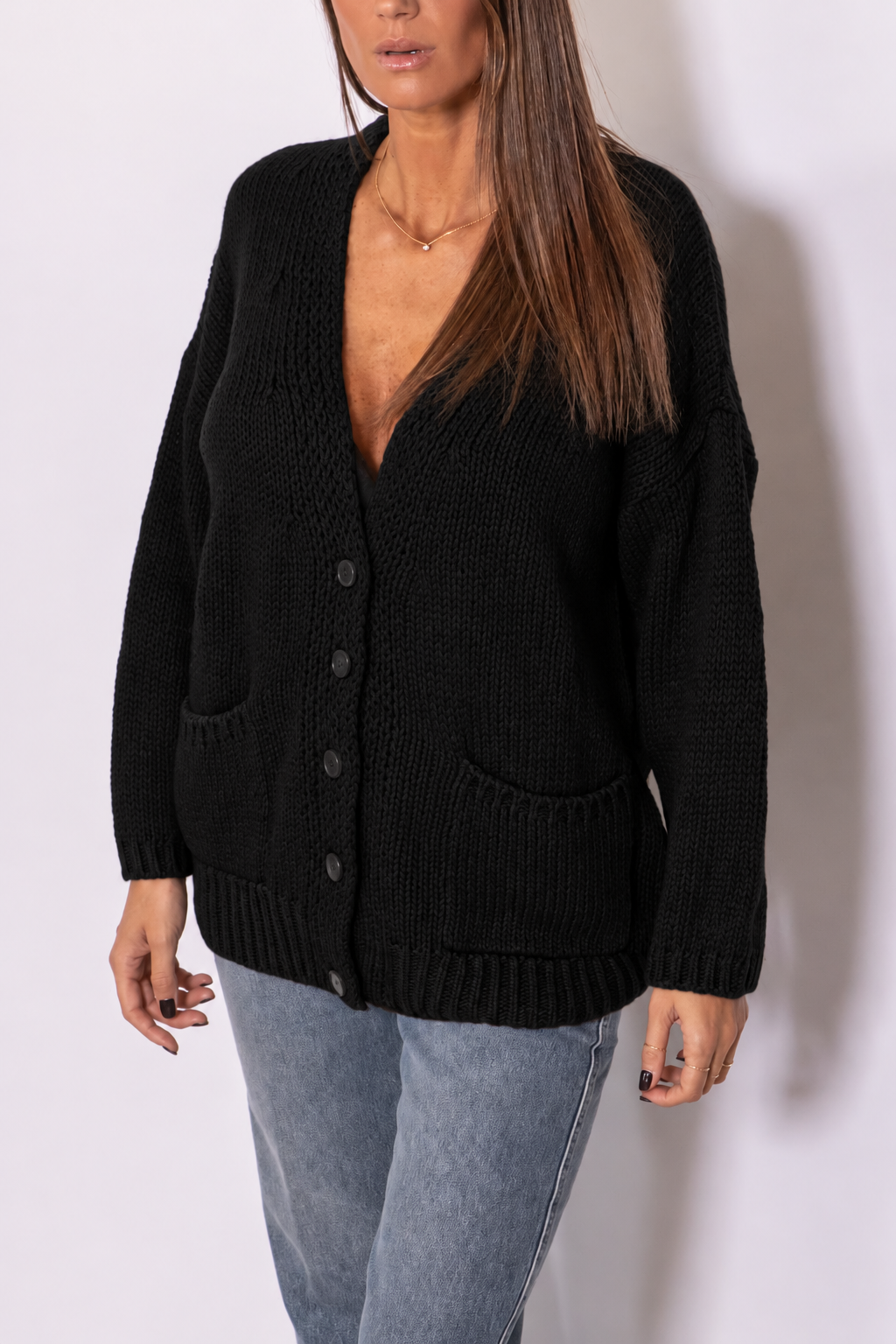 Cardigan over con bottoni