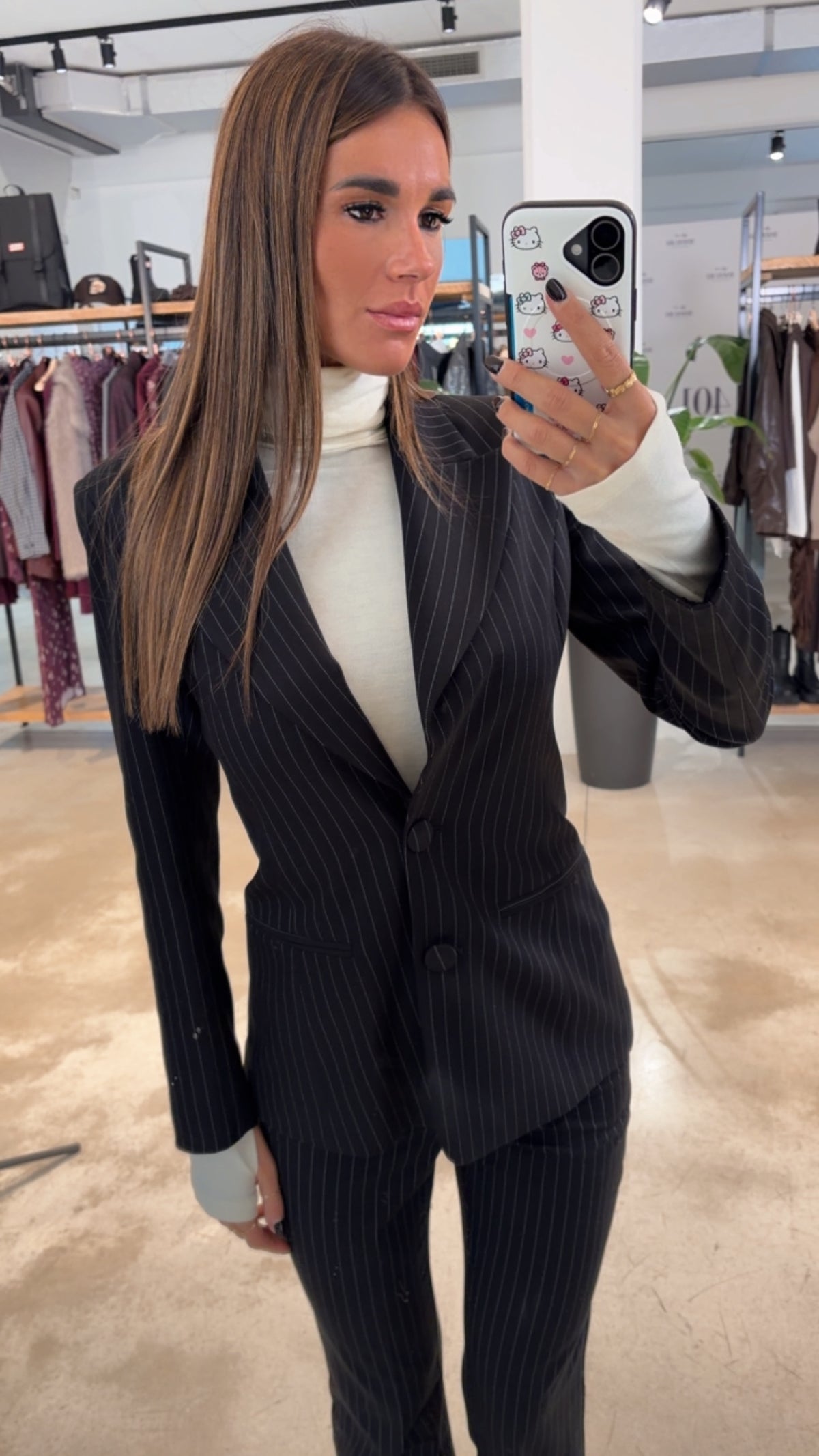 Mono raye blazer nero gessato
