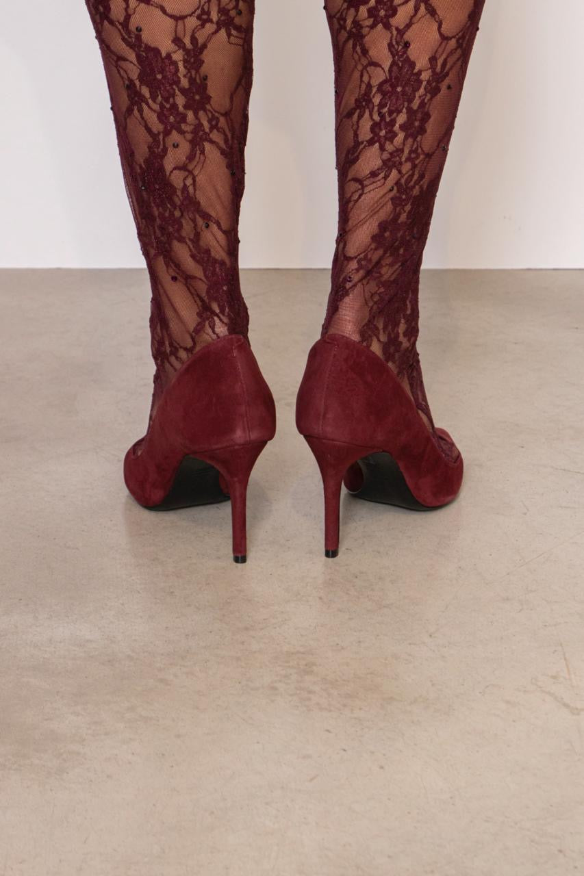 Preordine Decollete Camoscio Iside Bordeaux