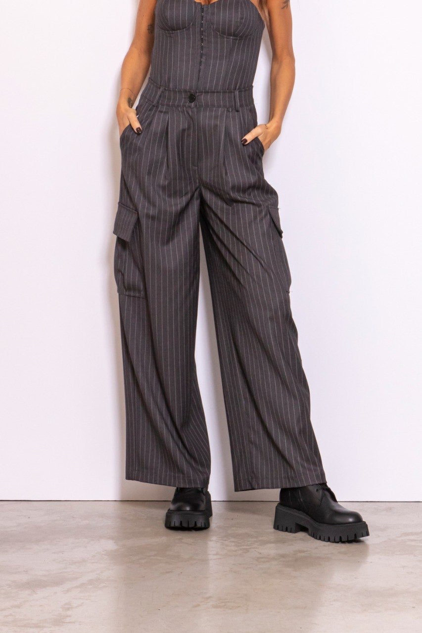 Pantalone Cargo Gessato