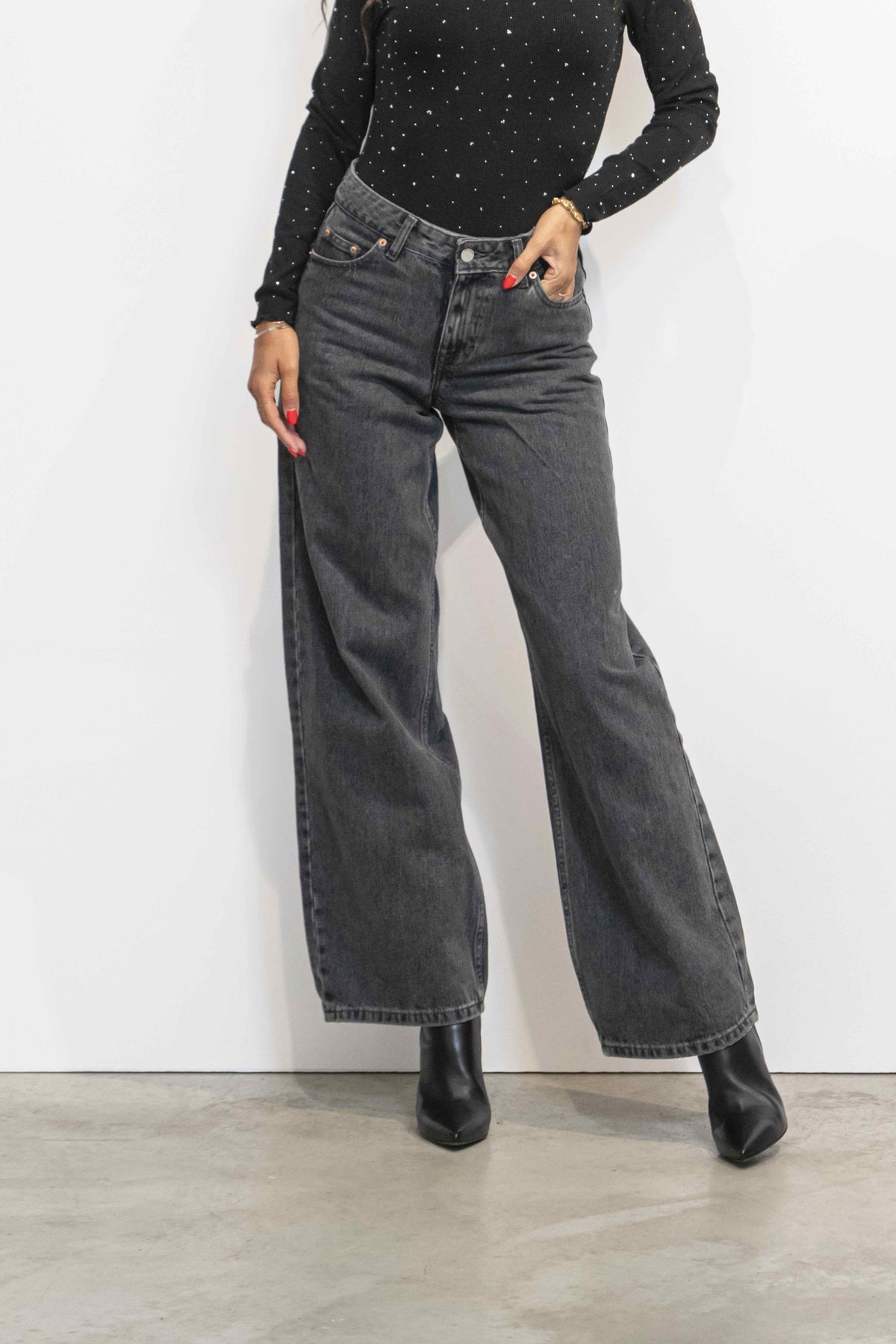 Ary Denim Jeans Mid Grey Retro