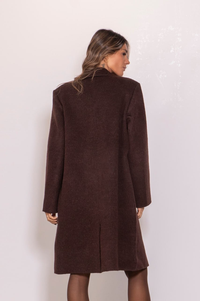 Cappotto midi doppiopetto in lana double