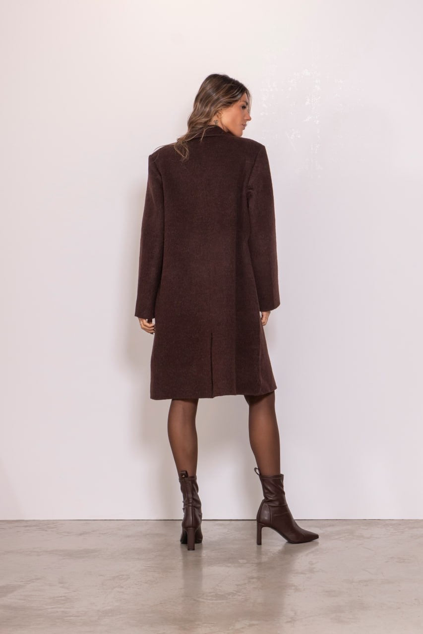 Cappotto midi doppiopetto in lana double