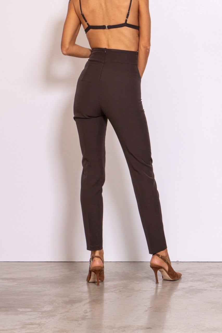 Preordine Straight Amber Pants Dark Brown