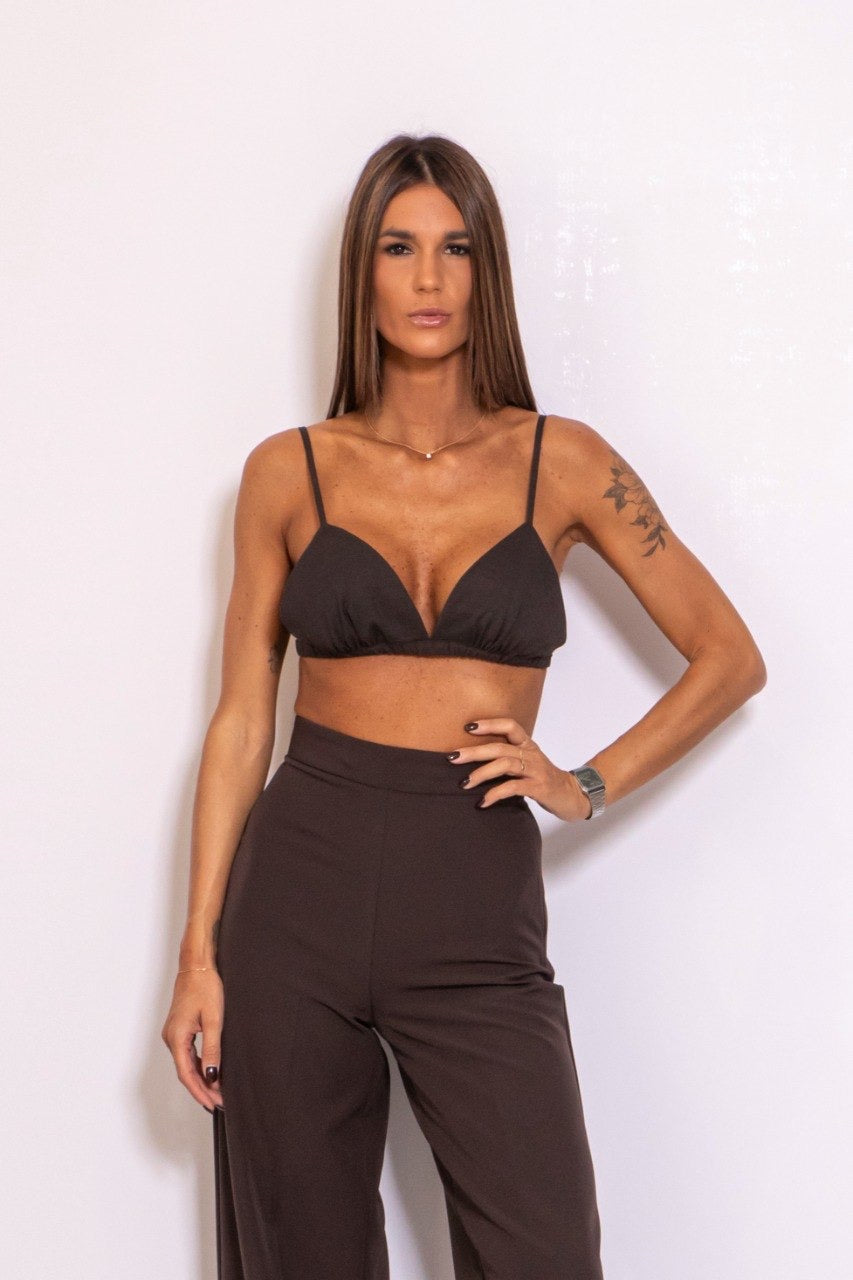 Preordine Amber Column Pants Dark Brown
